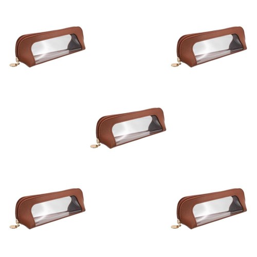Portable brown makeup brush - pu,