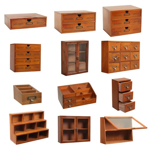 Wooden desktop storage - wooden, cabinet