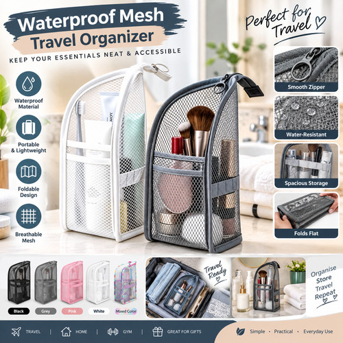 Standing mesh toiletry bag eva - mesh,