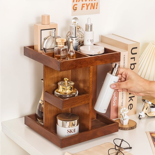 Rotating wooden makeup - rotating,
